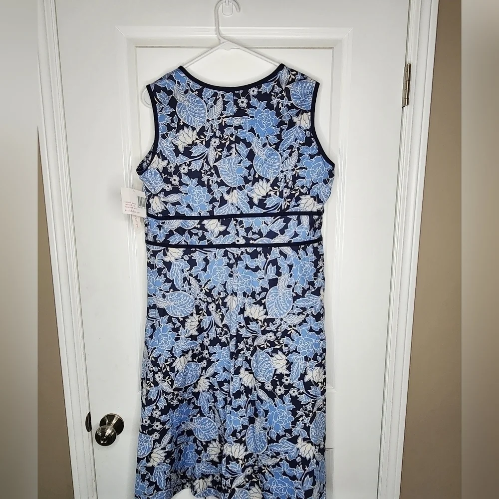 CROFT & BARROW women's dress size 16 Strech Blue Floral NWT - Picture 7 of 7